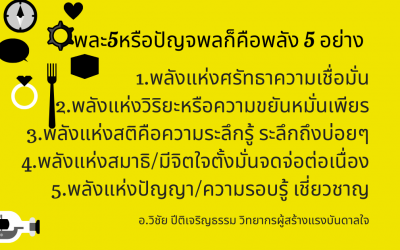 พละ5หรือปัญจพลก็คือพลัง 5 อย่าง